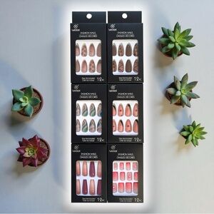 Ladybird Fashion Acrylic Multicolored Ombré Glitter Statement Press-On Nails